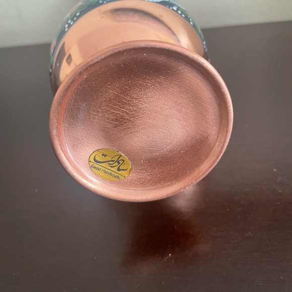 Persian Hand painted Copper Vase - Picture 3 of 8